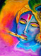 LORD KRISHNA (ART_8032_60160) - Handpainted Art Painting - 11in X 16in