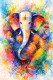 Colorful Ganesha Abstract (PRT_7990_60062) - Canvas Art Print - 16in X 24in