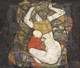 Junge Mutter (1914) By Egon Schiele (PRT_10311) - Canvas Art Print - 21in X 18in