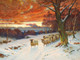 A Winter Evening By Wright Barker (PRT_10344) - Canvas Art Print - 24in X 18in