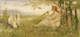 Girl With Rabbits (1886) By Frederick Stuart Church (PRT_10364) - Canvas Art Print - 30in X 14in