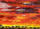 African sunrise (ART_7948_60296) - Handpainted Art Painting - 16in X 10in