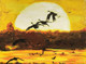 Sunset (ART_7948_60293) - Handpainted Art Painting - 16in X 12in
