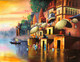 Banaras ghat painting  (ART_6706_60255) - Handpainted Art Painting - 48in X 36in