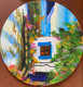 By the bay - Round Canvas painting (ART_8283_60309) - Handpainted Art Painting - 17in X 17in