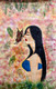 LADY & GOLDEN BUTTERFLY ACRYLIC HANDPAINTING (ART_7748_60739) - Handpainted Art Painting - 23in X 38in