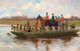 Mr Edward Lycett Green And The York And Ainsty Hounds On The Ferry At Newby (1898) By Thomas Blinks (PRT_10634) - Canvas Art Print - 25in X 16in
