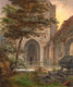 A Portal Of A Church (first Half 19th Century) By Ernst Ferdinand Oehme (PRT_10640) - Canvas Art Print - 18in X 22in