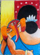 Ganpati painting  (ART_7761_61042) - Handpainted Art Painting - 11in X 16in