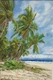Swaying palms on a white sand beach (ART_8318_61237) - Handpainted Art Painting - 20in X 30in