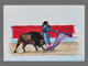 Bull fighting (ART_4354_61458) - Handpainted Art Painting - 16in X 11in