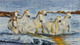 7 White Horses (FR_1523_61598) - Handpainted Art Painting - 36in X 20in