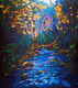 Midnight river (ART_1661_61662) - Handpainted Art Painting - 17in X 19in