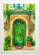 Vibrant Green Door (ART_7989_61817) - Handpainted Art Painting - 8in X 11in