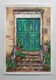 Turquoise Green Door (ART_7989_61815) - Handpainted Art Painting - 8in X 11in
