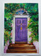 The Purple English Door (PRT_7989_61844) - Canvas Art Print - 8in X 11in