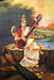 Lord Saraswati painting  (ART_6706_62015) - Handpainted Art Painting - 24in X 36in