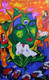 Devotion Of Krishna 5 (ART_8015_58915) - Handpainted Art Painting - 24in X 39in