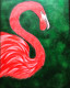 Orange Flamingo  (ART_8126_61917) - Handpainted Art Painting - 18in X 24in