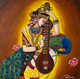 Devi Saraswati (ART_8370_62243) - Handpainted Art Painting - 10in X 10in