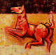 horse,horses, two horses, abstract horses, orange horse