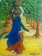 Lady with Pitcher (ART_8370_62230) - Handpainted Art Painting - 8in X 10in