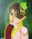 Krishna innocent (ART_8370_62228) - Handpainted Art Painting - 10in X 12in