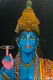 Krishna With Sudarshan Chakra (ART_8370_62217) - Handpainted Art Painting - 10in X 12in