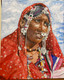 Musing - Tribal lady  (ART_7367_62393) - Handpainted Art Painting - 24in X 30in