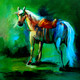 Horse (ART_1038_62760) - Handpainted Art Painting - 24in X 24in