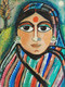 Lady in Shawl (PRT_8079_62753) - Canvas Art Print - 11in X 16in