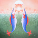 Dancing Fishes (ART_464_62742) - Handpainted Art Painting - 30in X 30in