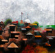 ROOF TOPS (ART_3682_62672) - Handpainted Art Painting - 36in X 36in