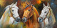 Realistic Horses Portrait By ARTOHOLIC (ART_3319_62767) - Handpainted Art Painting - 48in X 24in