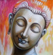 Lord Buddha Blessings-18 (ART_3319_62820) - Handpainted Art Painting - 30in X 30in