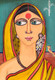 Lady And The Bird (PRT_8079_62855) - Canvas Art Print - 12in X 18in
