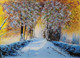 Winter wonder (ART_5868_60383) - Handpainted Art Painting - 33in X 23in