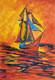 A Huge Sail ship Cross the Ocean (ART_8401_62935) - Handpainted Art Painting - 8in X 11in