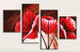 Beauty of Red Roses - 48in x 32in),RTCSD_18_4832,Trees,Multipiece,Floral,Flower,Roses  - 100% Handpainted Buy Painting Online in India.
