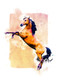 Horse Stallion Rearing (PRT_7809_63881) - Canvas Art Print - 36in X 50in