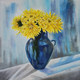 Vase Of Flowers Drawing (ART_3674_63827) - Handpainted Art Painting - 24in X 24in