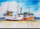 Twin boats (ART_8427_63796) - Handpainted Art Painting - 15in X 11in