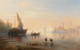 Gathering Mussels In The Venetian Lagoon By Karl Heilmayer  (PRT_12334) - Canvas Art Print - 29in X 18in