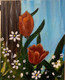 Peeping poppies (ART_7666_64074) - Handpainted Art Painting - 8in X 10in