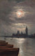 The Moonlit River By George Hyde Pownall (PRT_12376) - Canvas Art Print - 13in X 21in