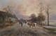 Abendstimmung √ºber Einer Dorflandschaft By Emil Barbarini  (PRT_12426) - Canvas Art Print - 28in X 18in