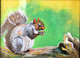 Squirrel (ART_8451_64456) - Handpainted Art Painting - 8in X 8in