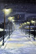 Snowy night (ART_8451_64447) - Handpainted Art Painting - 12in X 16in