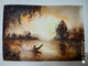 An evening- the foggy one (ART_8406_62885) - Handpainted Art Painting - 12in X 8in