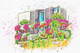 Balcony Facade Flowers (PRT_7809_64553) - Canvas Art Print - 36in X 24in
